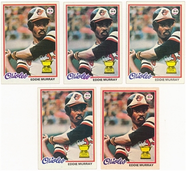 1978 Topps #36 Eddie Murray Rookie Card Collection (5) 